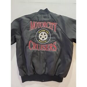 Vintage Hartwell Sports Motorcity Cruisers‎ Bomber Unisex Jacket "JUDY" Sz Large